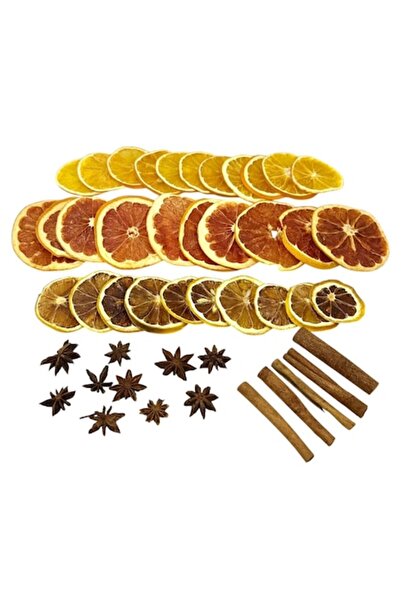 OEM Set decoratiuni Craciun, felii fructe uscate, anason, scortisoara, multicolor, 100g, 3x7cm