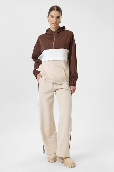 TIFFANY&TOMATO Üç Renkli Fermuarlı Atlas Sweatshirt