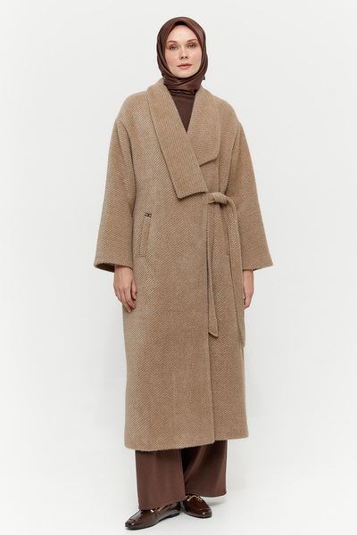 Setrms Asimetrik Yaka Oversize Manto