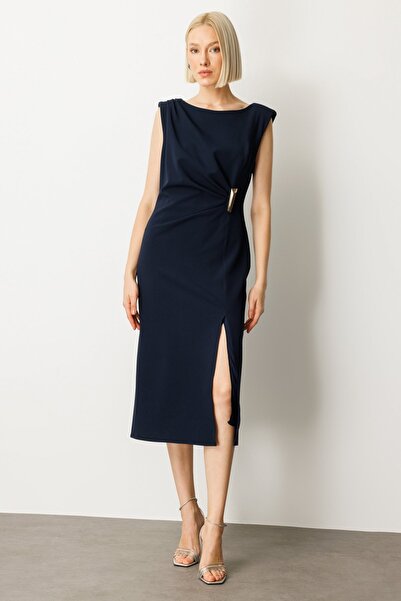 Mi Pret a Porter Mi Drapeli Toka Detaylı Elbise