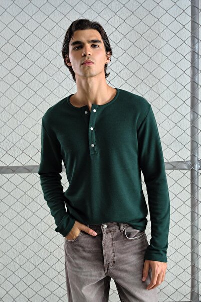 GIESTO ΠΡΑΣΙΝΟ ΜΑΚΡΥΜΑΝΙΚΟ ΜΠΛΟΥΖΑ ΜΕ ΜΕΤΑΛΛΙΚΟ ΚΛΙΠ