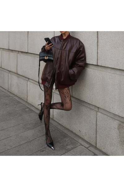 MATHILDA Дамски чорапогащи с флорални мотиви