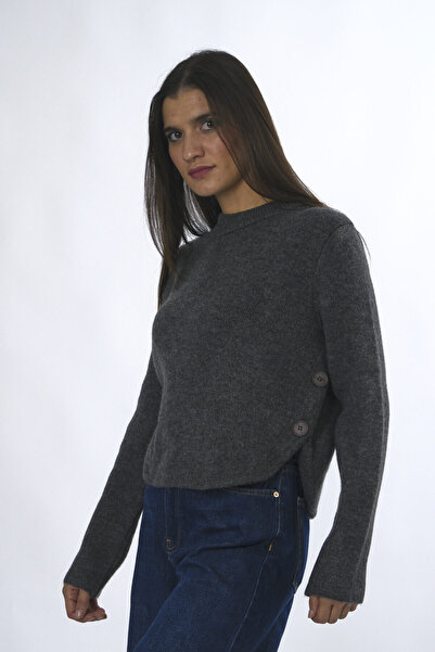 ABBRA Γυναικείο πουλόβερ με κουμπιά στη μέση