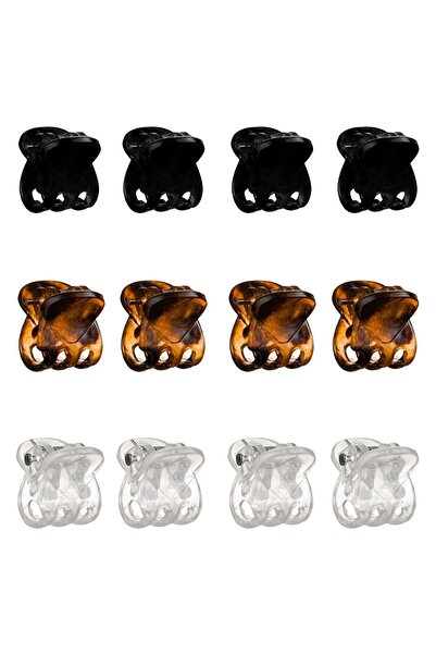 OEM Clame de Par Neagra Maro Transparenta pentru Femei 2cm - 12buc