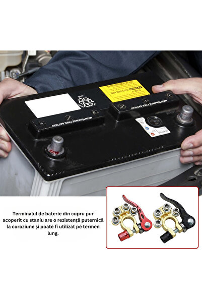 MaxTech Set 2 Borne Auto pentru Baterie MaxTech®, Conexiune Sigura, Rezistenta la Coroziune