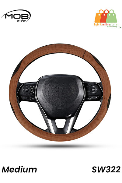 Mob غطاء عجلة قيادة جلدي عالمي SW322 متوسط الحجم - مضاد للانزلاق، متين، تصميم...