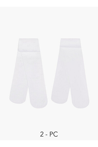 Flora Bella by Shoexpress Textured Tights with Elasticated Waistband - Set of 2