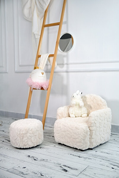 DUCA KIDS Kabartmalı Harfli Pofuduk Çocuk Koltuk ve Pufu