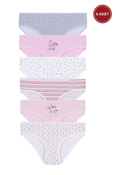 koza iç giyim Дівчача 6-пара з малюнком Slip