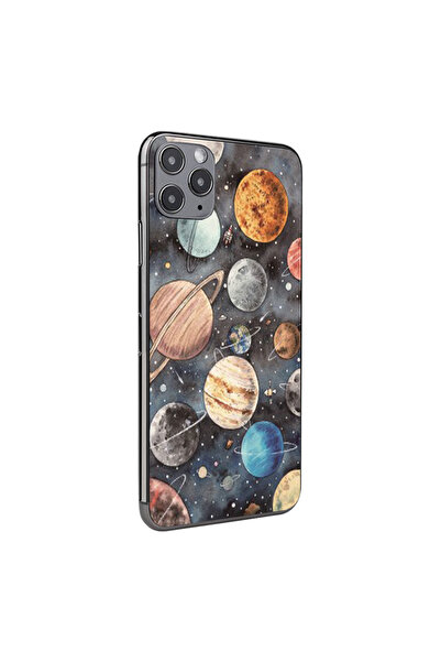 Optim Solution Folie Skin Spate pentru Apple Iphone 11 Pro Max, Design Planets, High Grip, Multicolor