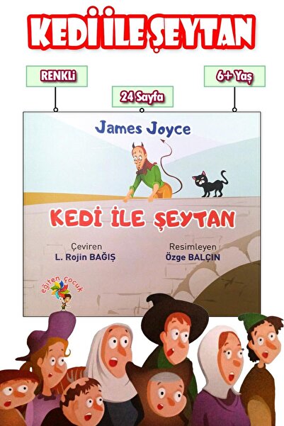 Harika Çocuk Yayınları Kedi ile Şeytan - 6+ Yaş - Renkli Çocuk Kitabı - 24 Sayfa