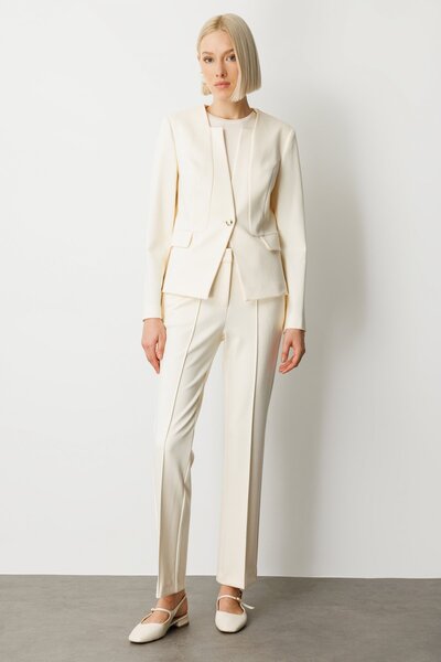 Ekol Simli Kumaş Boru Paça Pantolon