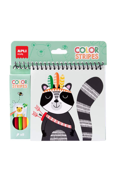 Apli Kids Bloc de colorat si pictat animalele APLI, include 5 markere