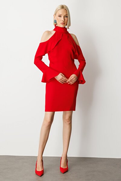 Mi Pret a Porter Mi Kolları Fırfırlı Elbise