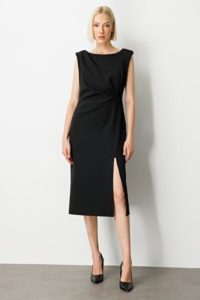 Mi Pret a Porter Mi Drapeli Toka Detaylı Elbise