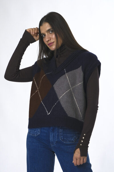 ABBRA Жіночий светр з візерунком «баклава»