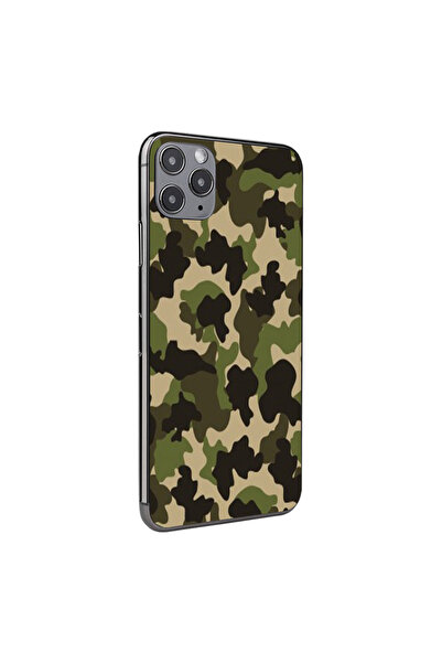 Optim Solution Folie Skin Spate pentru Apple Iphone 13, Army Design, High Gri...