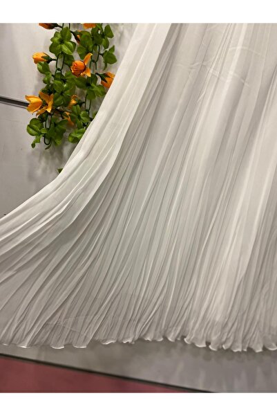 edu collection Chiffon Bohemian A-Line Skirt Lined White