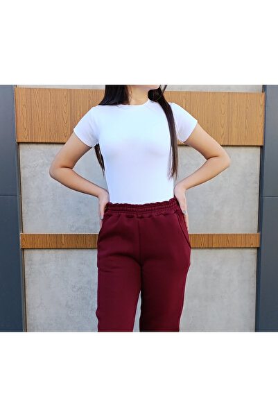 siyalife Φούτερ με ψηλόμεσο ελαστικό πόδι, 3 κλωστές και τσέπες με ανάγλυφο