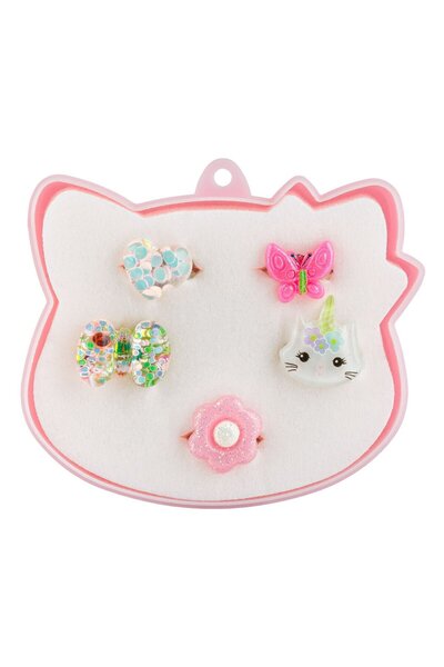 OEM Colorful Summer Rings Heart Butterfly Unicorn Flower for Children - 5pcs