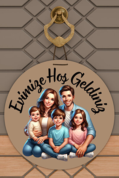 Dormot Modern Dijital Baskı Aile Temalı Kapı Süsü