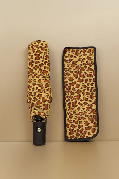 Eyesofia Otomatik Full Fonksiyon Açma Kapama Fiber Tel Kılıflı Leopar Desenli...