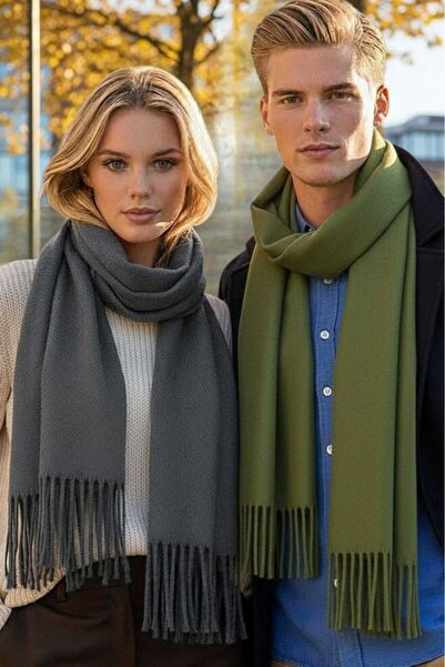 Mood Agenda Унісекс м'яка текстура з бахромою зимовий буклет шарф-шаль, набір з 2 штук