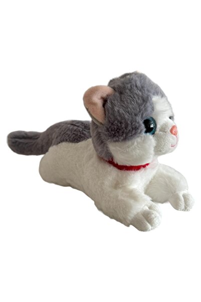 TRUST STORE Sesli Yatan Miyavlayan 25 cm Peluş Kedi Oyuncak