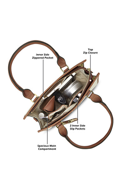 Lavie Luxe Women's Mono Quad25 Medium Handbag (Offwhite)