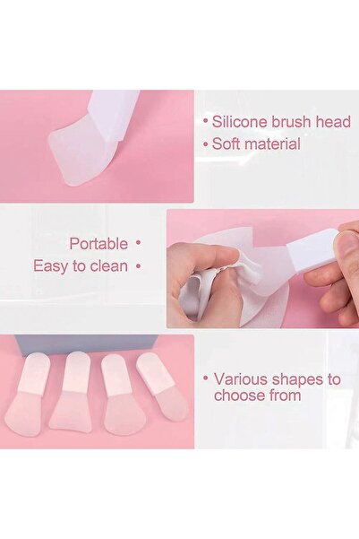 OEM Mini Spatula Brush Pink White for Face Mask 6cm - 3pcs