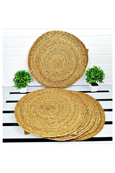 YAZICI طقم صواني تقديم من الخيزران والجوت مكون من 4 قطع، صينية تقديم أمريكية ...