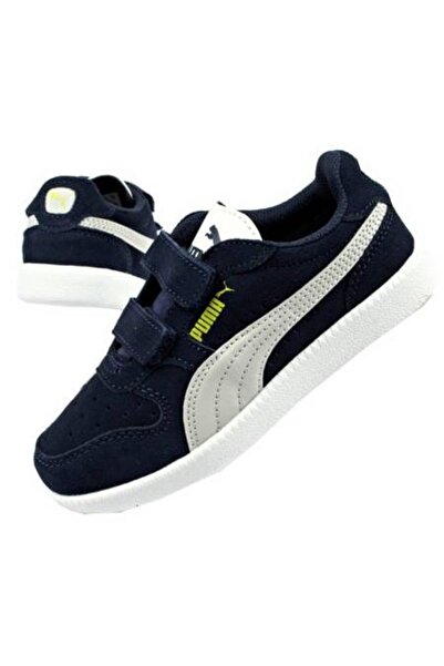 Puma Boys' Suede Velcro Sneakers, Blue, Size 26 EU