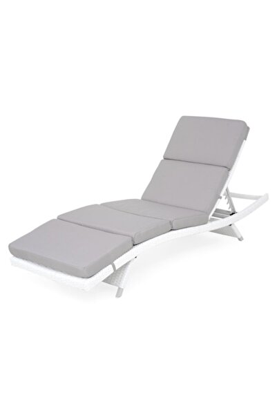 Maison Mex Garden/terrace sun lounger, IBIZA, L.200 l.65 H.85 cm, white/gray