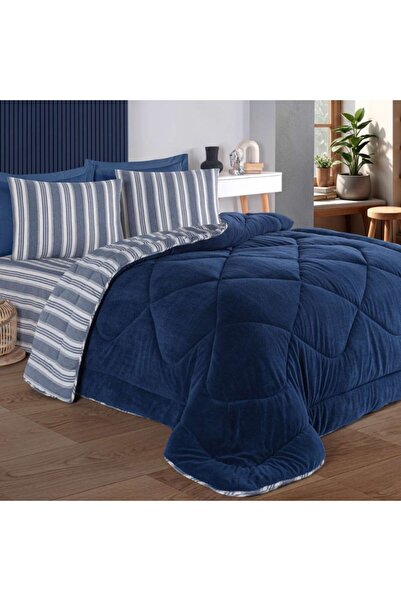 Eponj Home Winter quilted double bed sleeping set with velvety surface, Soft ...