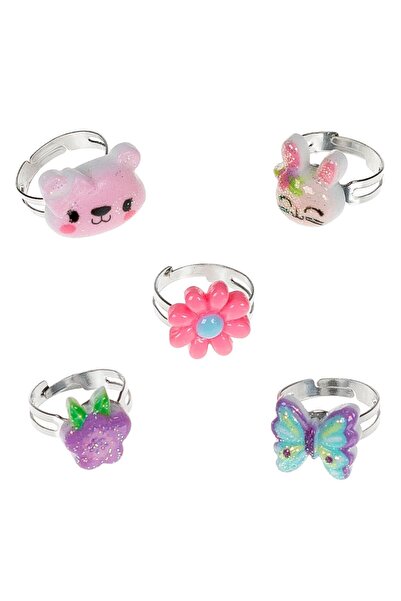OEM Heart Shaped Figurine Rings for Kids - 5 pcs