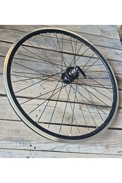 ZAFER TİCARET Bisiklet jantı 26 ön örülü çift kat siyah disk+v fren uyumlu ru...