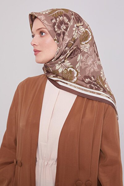 Levidor Bitter Coffee Rose Pattern Aura Scarf