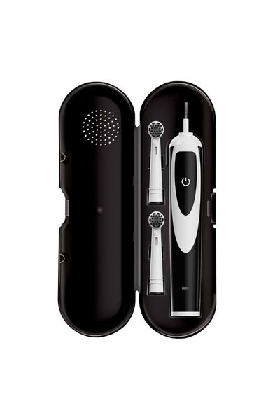 OEM Black and White Rechargeable Electric Toothbrush with 2 Refills & Carrying Case