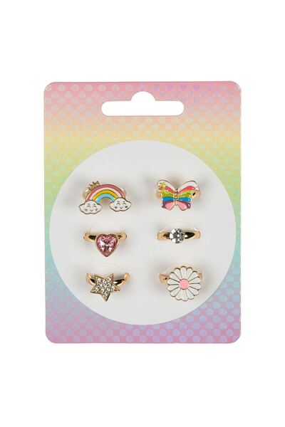 OEM Crystal Figure Rings for Children - 6pcs