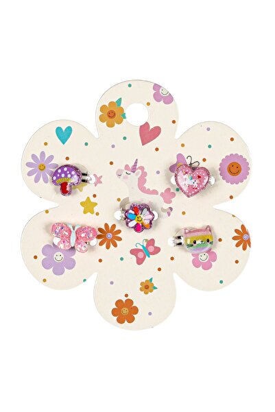 OEM Shiny Pattern Rings in Flower Packaging for Children - 5pcs