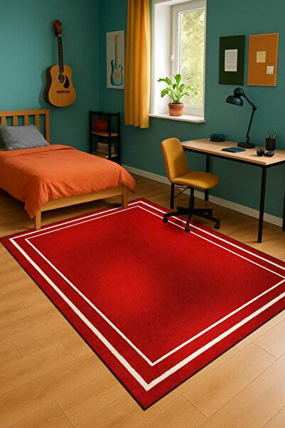 Rugs Modern Halı MOSSO Çift Şerit Desenli Dokuma Taban Vintage Dekoratif Halı...