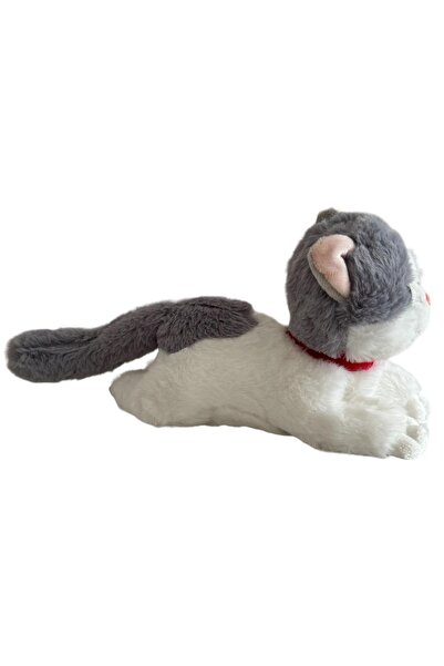 TRUST STORE Sesli Yatan Miyavlayan 25 cm Peluş Kedi Oyuncak