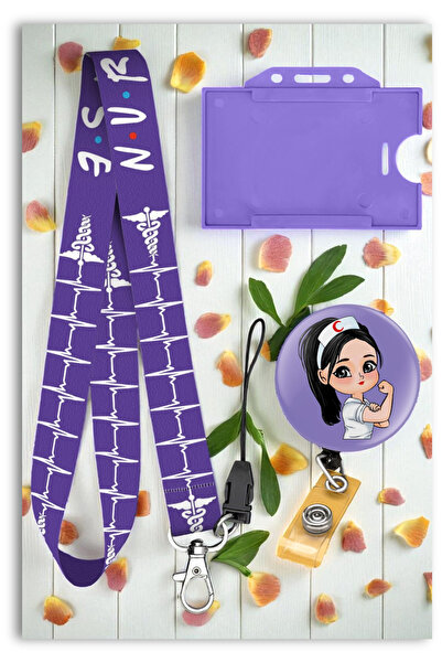 Mia Aurora Şifa Meleği 3 lü Set Boyun Askı İpi Mor Yoyo Hemşire Doktor Parame...