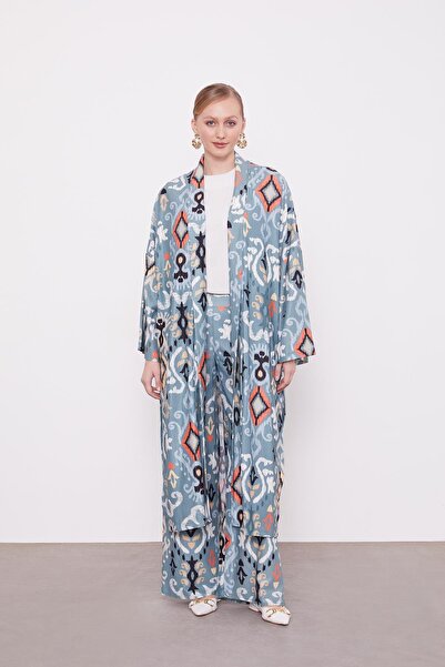 Levidor Mint Green Ethnic Pattern Casual Pants Suit