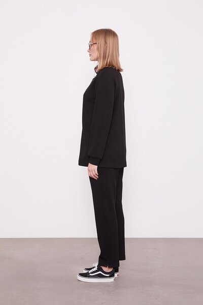 Levidor Black Leopard Collar Inner Double Suit