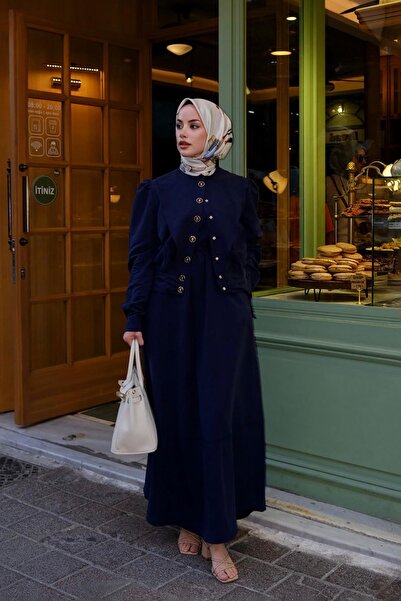 Levidor Lacivert Vatkalı Cupra Ceket Takım