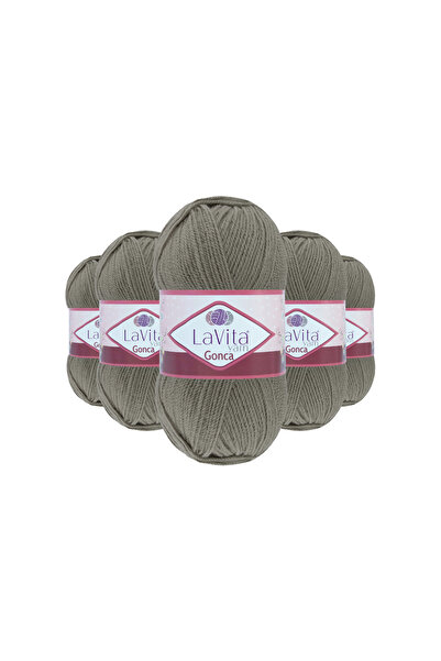LaVita Yarn Gonca Hand Knitting Yarn 100% Acrylic 500Gr 5 Pcs (6002 Smoked Gray)