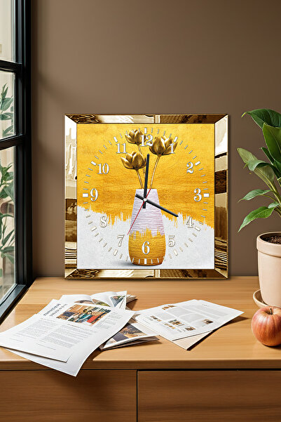 Zevahir Mobilya Dekorasyon Ceas de perete decorativ din MDF cu tematică vază ...