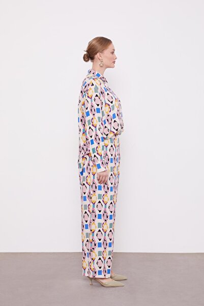 Levidor Powder Geometric Patterned Tunic Set