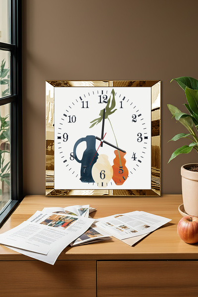 Zevahir Mobilya Dekorasyon Gold Framed Colorful Tests Themed Decorative Mdf Wall Clock